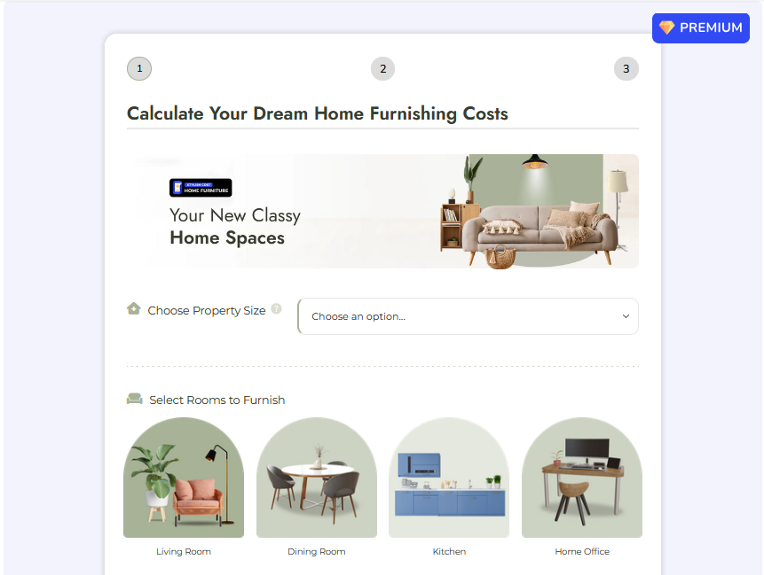 Stylish Cost to Furnish a House Calculator